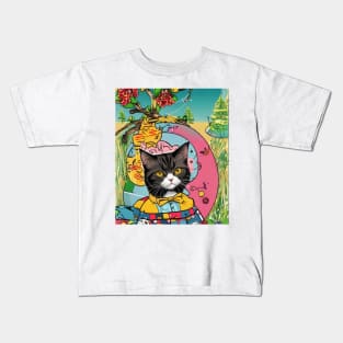 Artist cat Kids T-Shirt